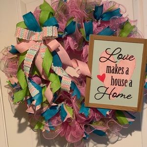 “Love makes a house a home” wreath